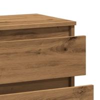 Dressoir 60x35x70 cm bewerkt hout artisanaal eikenkleur - thumbnail