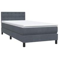 Boxspring met matras fluweel donkergrijs 90x210 cm - thumbnail