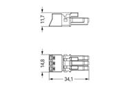 WAGO 890-283 Netstekker WINSTA MINI Bus, recht Totaal aantal polen: 3 16 A Pink 50 stuk(s) - thumbnail
