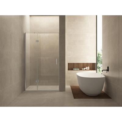 Wiesbaden Nisdeur met Vast Deel 120x200 cm - Helder Glas en Chroom