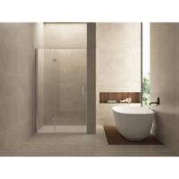 Wiesbaden Nisdeur met Vast Deel 120x200 cm - Helder Glas en Chroom - thumbnail