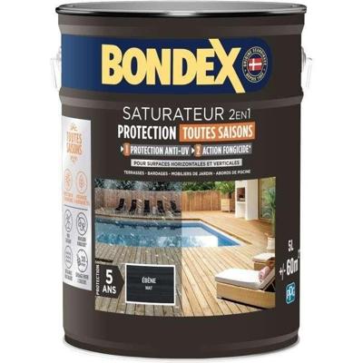 2 in 1 verzadiger - BONDEX - Mat ebbenhout - 5 L