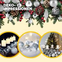 Kerstboom decoraties - Set van 103 - zilverkleurig - thumbnail
