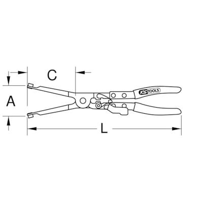 KS Tools 150.1535 Uitlaatklemtang, 310mm