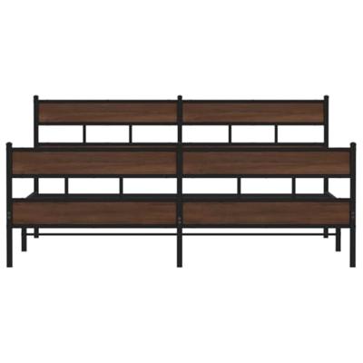 Bedframe zonder matras metaal bruin eikenkleurig 200x200 cm