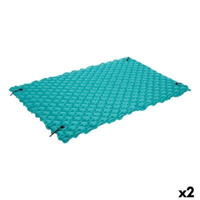 Opblaasbaar matras Intex 290 x 213 cm Deken Turkoois (2 Stuks)