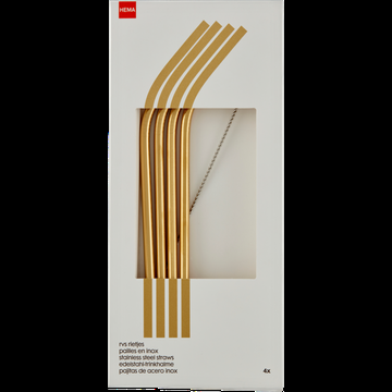 HEMA RVS Rietjes 4 Stuks bij Jumbo