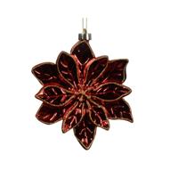 Kersthanger Poinsettia kunststof rood - thumbnail