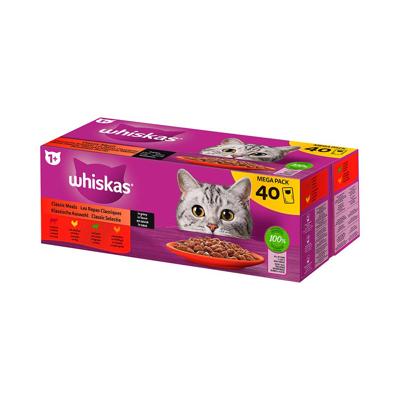 Whiskas 1+ Classic Selectie in saus natvoer kat multipack (zakjes 85 g) 1 verpakking (40 x 85 g)
