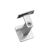 Leuninghouder zwaar vierkant vlak rvs geborst - thumbnail