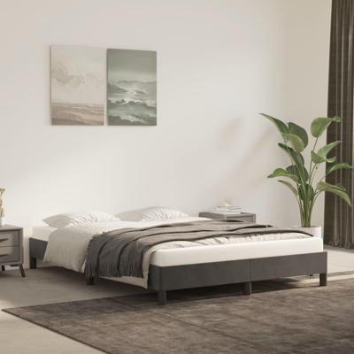 Bedframe zonder matras 140x200 cm fluweel donkergrijs