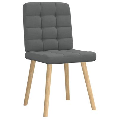 Eetkamerstoelen 4 st stof donkergrijs