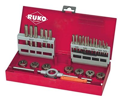 RUKO 245010 Machinetapboorset 31-delig Metrisch M3, M4, M5, M6, M8, M10, M12 Rechtssnijdend HSS 1 set(s)
