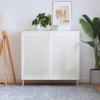 Louvredeuren 2 st 99,3x59,4 cm massief grenenhout wit - thumbnail