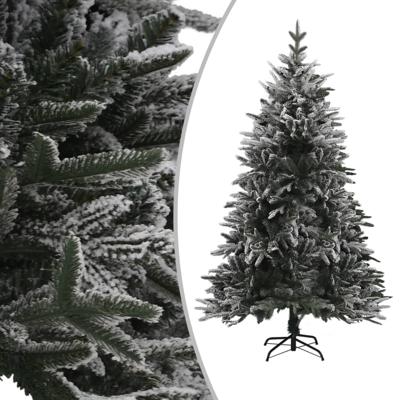Kunstkerstboom met sneeuwvlokken 180 cm PVC en PE groen Kunstkerstboom met sneeuwvlokken 180 cm PVC en PE groen