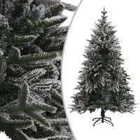 Kunstkerstboom met sneeuwvlokken 180 cm PVC en PE groen - thumbnail