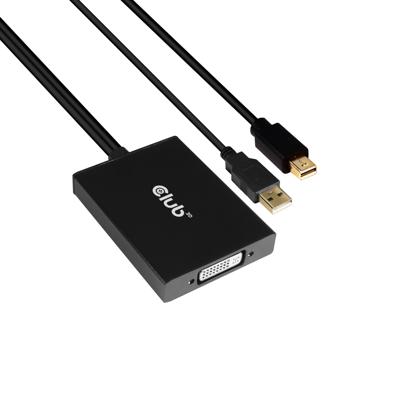 club3D CAC-1130 DisplayPort-kabel Mini-displayport / DVI Adapterkabel Mini DisplayPort-stekker, DVI-D 24+1-polige bus 0.15 m Zwart
