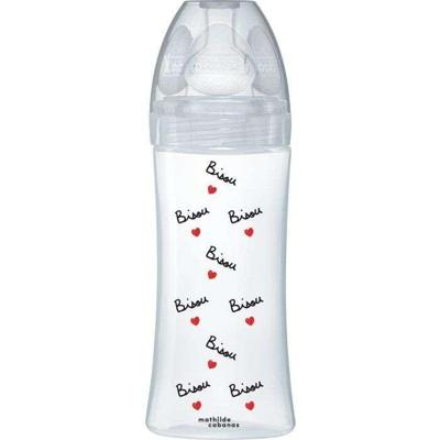 Antikoliekfles - DODIE - 330 ml - Platte speen X Mathilde Cabanas - 0-6 maanden - Flow 3 - Transparant
