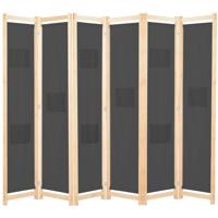 Kamerscherm met 6 panelen 240x170x4 cm stof grijs - thumbnail