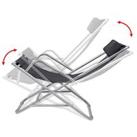 Terrasstoelen verstelbaar 2 st staal zwart - thumbnail