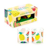 Zomer Fruit Set 2 glazen Drinkglazen 250ml - thumbnail