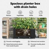 Tuin Bloempot 2 pcs Zwart Staal - thumbnail