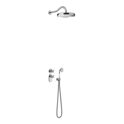 Regendoucheset Tres Clasic Thermostatische Inbouw 2-Wegs Chroom Regendoucheset Tres Clasic Thermostatische Inbouw 2-Wegs Chroom
