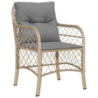 5-delige Tuinset met kussens poly rattan gemengd beige - thumbnail