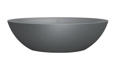 Vrijstaand bad Best Design New Stone Lava 180x85x52cm Solid Surface Grijs