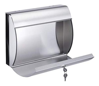 HI brievenbus met krantenhouder 38x13,3x30,4 cm roestvrij staal