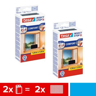 tesa COMFORT 55388-00500-01 Vliegenhor (b x h) 130 cm x 150 cm Antraciet 2 stuk(s) tesa COMFORT 55388-00500-01 Vliegenhor (b x h) 130 cm x 150 cm Antraciet 2 stuk(s)