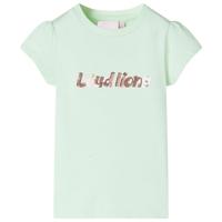 Kindershirt met kapmouwen 104 zachtgroen - thumbnail