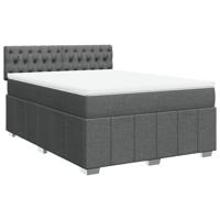 Boxspring met matras stof donkergrijs 160x200 cm - thumbnail