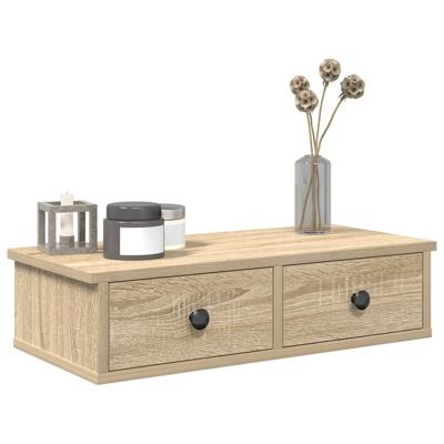 Wandschap met lades 60x25x15 cm bewerkt hout sonoma eikenkleur