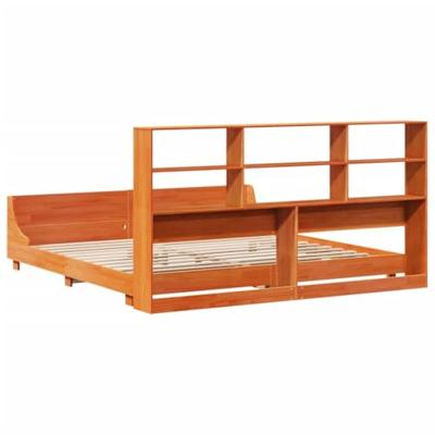 Bedframe zonder matras massief grenenhout wasbruin 180x200 cm