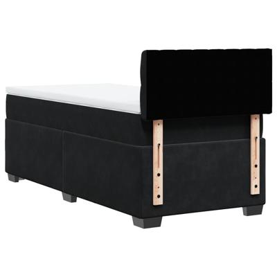Boxspring met matras fluweel zwart 120x200 cm - thumbnail