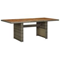 Tuintafel poly rattan en massief acaciahout bruin - thumbnail