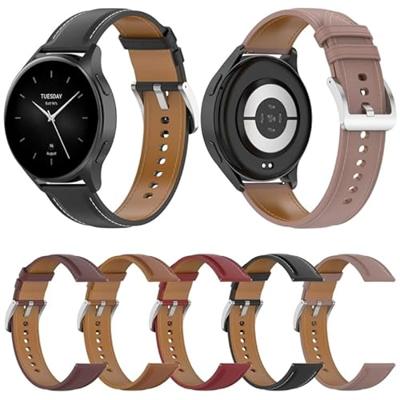 Luxe leren bandje - Donkerbruin - Xiaomi Mi Watch / Xiaomi Watch 2 / Xiaomi Watch S1 / S2 / S3 / S4