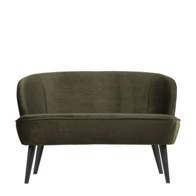 WOOOD Bankje 'Sara' Velvet, kleur Groen