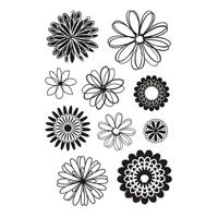 Creativ Company Silicone stempels, bloemen, vel 11x15,5 cm, 1 vel - thumbnail