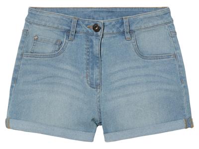 pepperts! Meisjes jeansshort (140, Lichtblauw)