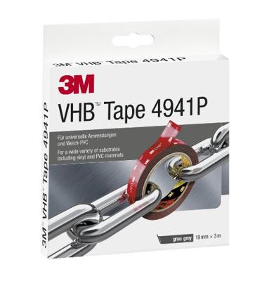 3M VHB™ 4941P 4941193 Dubbelzijdige tape VHB 4941P Grijs (l x b) 3 m x 19 mm 1 stuk(s) 3M VHB™ 4941P 4941193 Dubbelzijdige tape VHB 4941P Grijs (l x b) 3 m x 19 mm 1 stuk(s)
