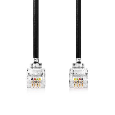 Telefoonkabel | RJ10 male - RJ10 male | 5,0 m | Zwart