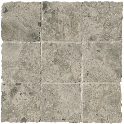 Nativa Grey macro mosaico zijde glans anticato 10x10 op net