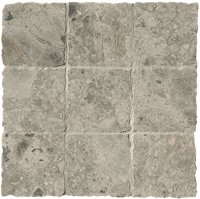 Nativa Grey macro mosaico zijde glans anticato 10x10 op net - thumbnail