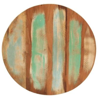 Salontafel rond 50x24 cm massief gerecycled hout wit