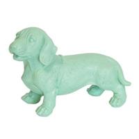Housevitamin beeld dachshund hond mintgroen 19 cm | 2 stuks - thumbnail