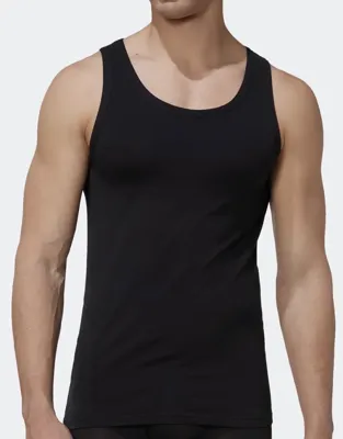 Young heren hemd sport - Microfiber onderhemd voor mannen - Sneldrogend - Zwart - Wit - XXL - Top - Singlet - XXL