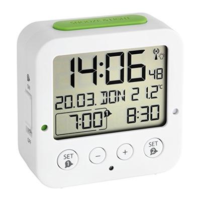 TFA Dostmann 60.2528.02 Wekker Zendergestuurd Wit, Groen Alarmtijden 2 - thumbnail