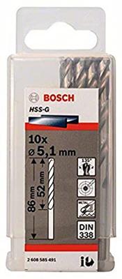 Bosch Accessoires Metaalboren HSS-G, Standard 5,1 x 52 x 86 mm 10st - 2608585491 Bosch Accessoires Metaalboren HSS-G, Standard 5,1 x 52 x 86 mm 10st - 2608585491